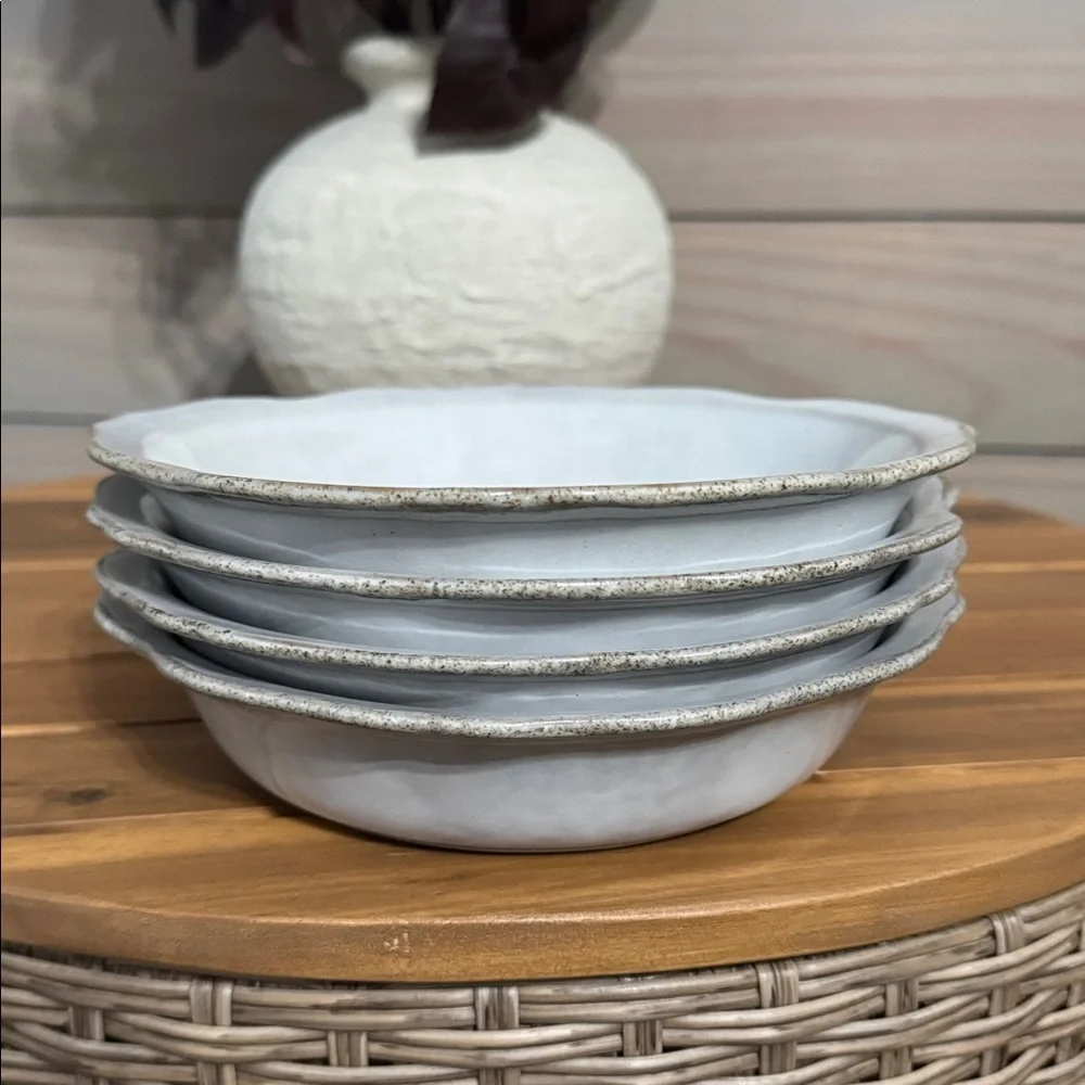 Hearth & Hand Set Of 4 Carved Edge Pasta/Grain Bowl Cream